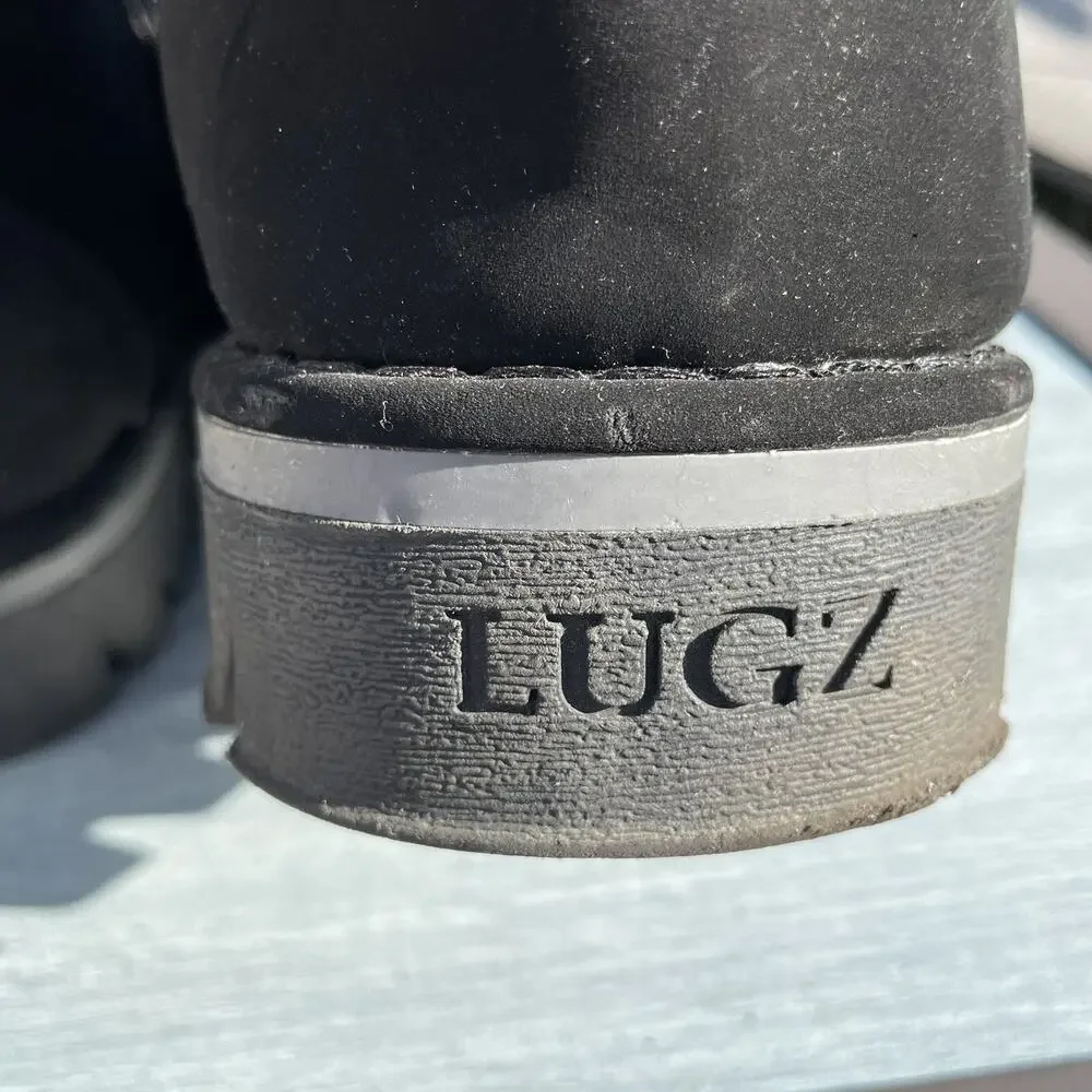 Lugz WALLY Chukka Boots Men’s 9.5 Black Nubuck Faux Suede Mid Ankle Lace Up